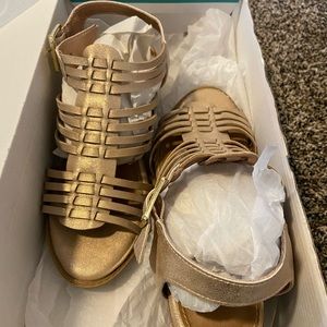 Rose Gold Block Heel Sandal